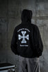 Flocked Heavy Cotton Hooded Knit Cardigan